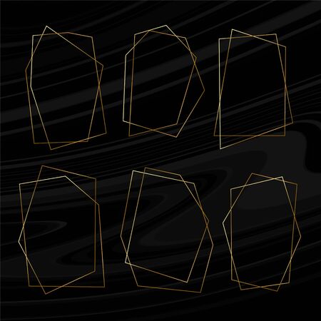 set of geometric art deco frames for wedding invitationsのイラスト素材