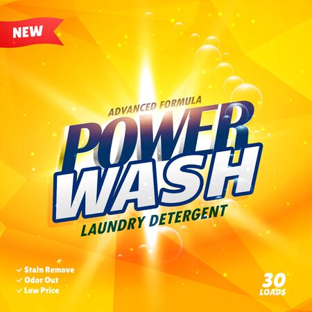 creative yellow detergent advertisement concept for product packagingのイラスト素材