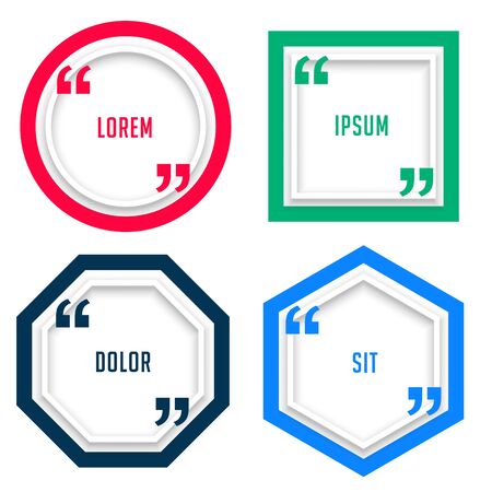 four geometric quotes template in bold line styleのイラスト素材