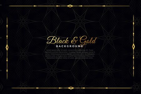 luxury black and gold ornamental backgroundのイラスト素材