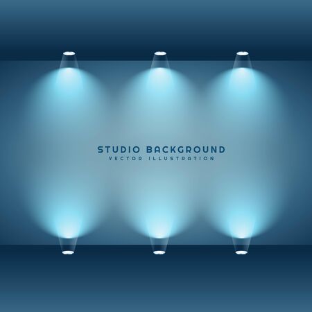 studio gallery wall with spot lights vector design illustrationのイラスト素材