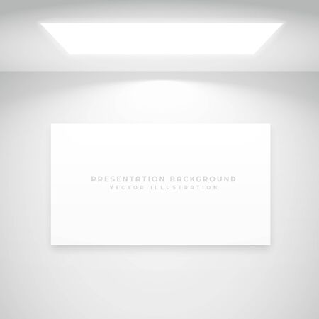 gallery interior with empty frame and lightsのイラスト素材