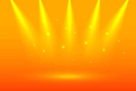 bright yellow background with focus spotlights designのイラスト素材