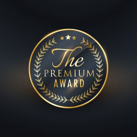 premium award golden label vector designのイラスト素材