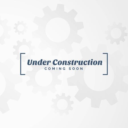 under construction text with gearsのイラスト素材