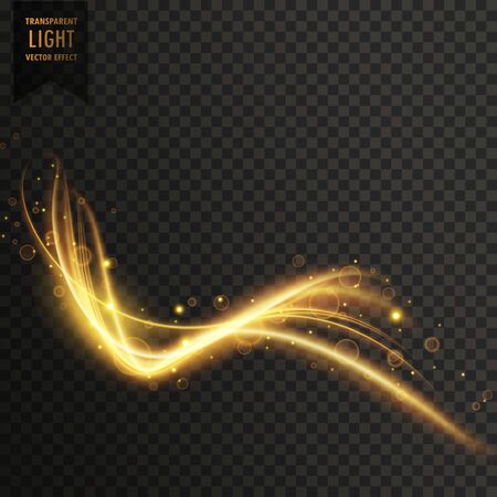 transparent light effect in golden colorのイラスト素材