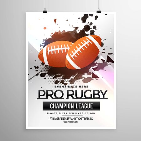 abstract rugby sports flyer design with grunge effectのイラスト素材