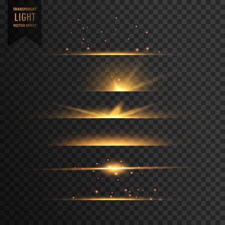 set of golden stars transparent light effect backgroundのイラスト素材