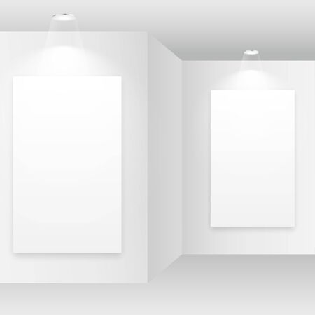 gallery interior with empty framesのイラスト素材
