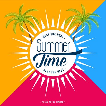 trendy summer time poster design backgroundのイラスト素材