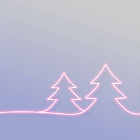 minimal neon chritmas tree with text spaceのイラスト素材