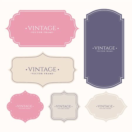 set of vintage frame labelsのイラスト素材