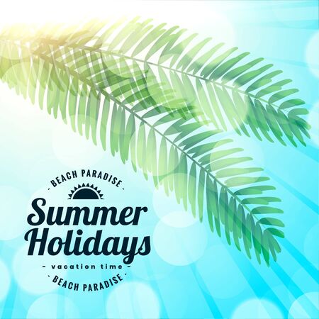summer holidays beach paradise leaves backgroundのイラスト素材