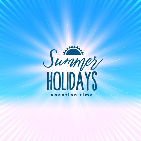 beautiful summer holidays poster with light raysのイラスト素材