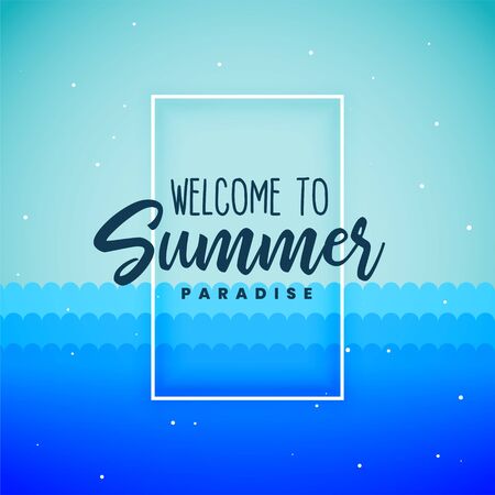 blue summer paradise background posterのイラスト素材