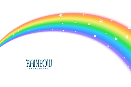 wavy curve rainbow with stars backgroundのイラスト素材