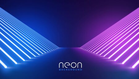 futuristic neon lights stage floor backgroundのイラスト素材