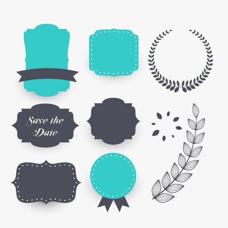 beautiful set of wedding decoration elementsのイラスト素材