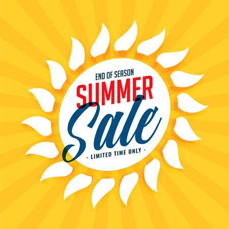 yellow summer sale sun backgroundのイラスト素材