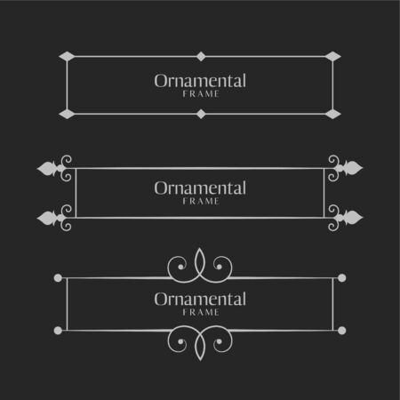 ornamental decorative frame borders setのイラスト素材