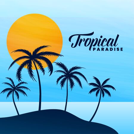 tropical paradise summer background designのイラスト素材
