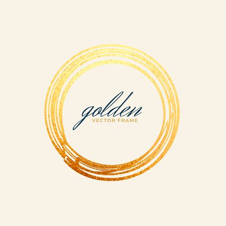 golden circle frame design bannerのイラスト素材