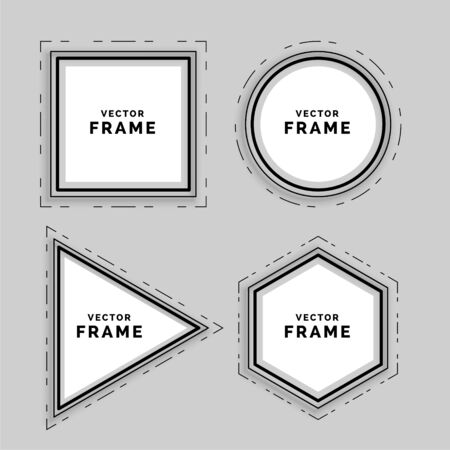 set of geometric abstract line framesのイラスト素材