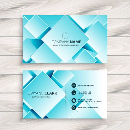 blue geometric business card designのイラスト素材