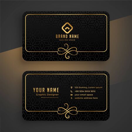 black dark and golden business card templateのイラスト素材