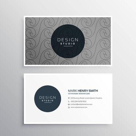 professional business card design in gray color with pattern shapeのイラスト素材