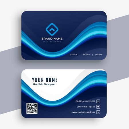abstract modern blue business card template designのイラスト素材