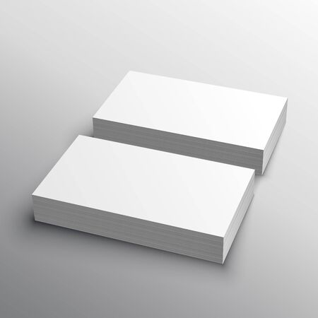Mockup of two vertical business cards at white textured paper background.のイラスト素材