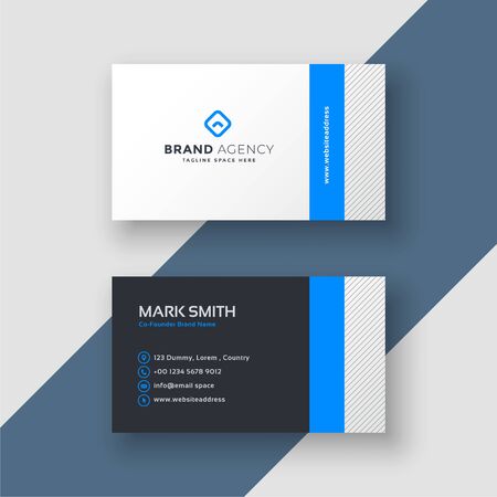 professional blue minimal style business card templateのイラスト素材