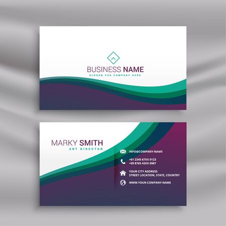 stylish modern wavy business card designのイラスト素材