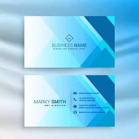 abstract blue creative business card template designのイラスト素材