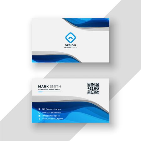 blue abstract business card modern templateのイラスト素材