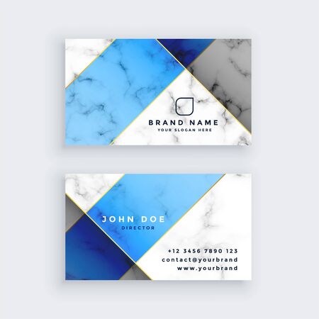 modern blue marble texture business card designのイラスト素材