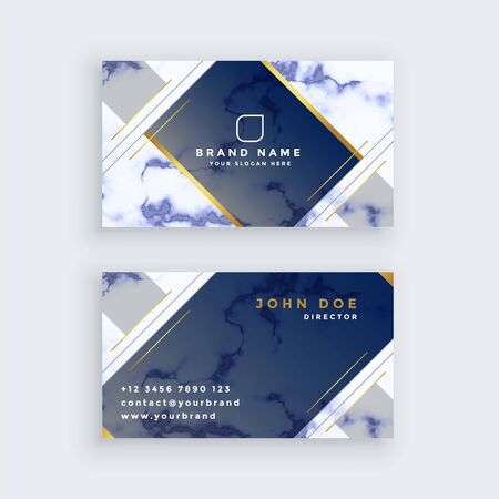 blue marble business card templateのイラスト素材