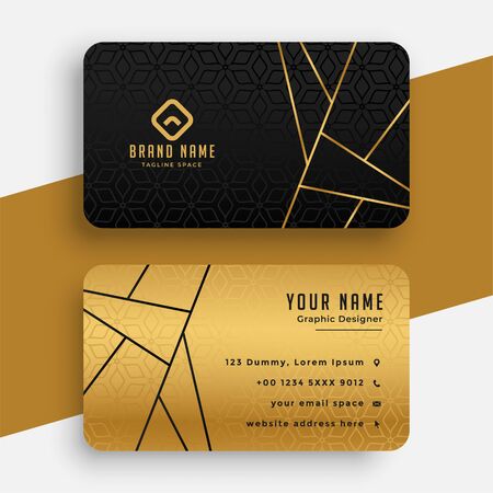 black and gold luxury vip business card design templateのイラスト素材