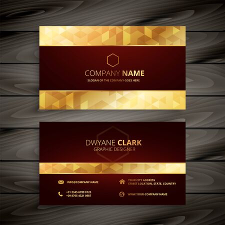 dark red and gold business card designのイラスト素材