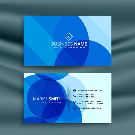 abstract blue business card design templateのイラスト素材