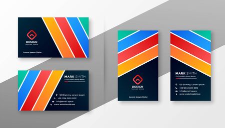 abstract colorful stripes business card designのイラスト素材
