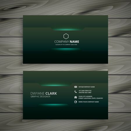 abstract dark green business card designのイラスト素材