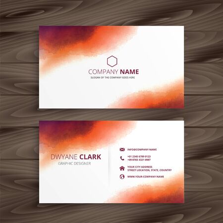 abstract creative watercolor business cardのイラスト素材