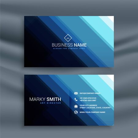 abstract line style blue business cardのイラスト素材