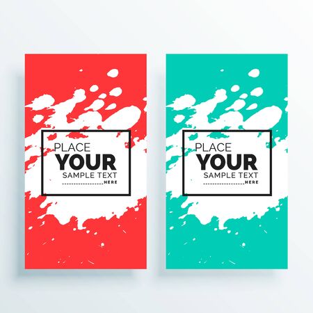 watercolor splash banners set abstractのイラスト素材