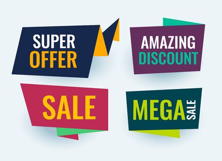 simple origami style sale bannerのイラスト素材