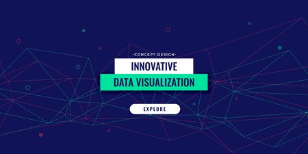 low poly lines technology bannerのイラスト素材