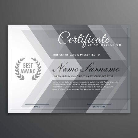 elegant gray certificate design diploma templateのイラスト素材
