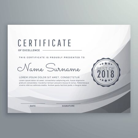 clean gray diploma certificate design templateのイラスト素材